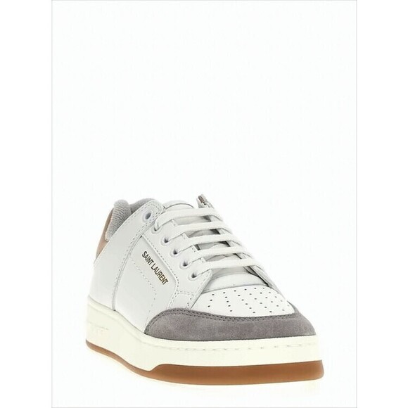 Saint Laurent Perforated White Calf Leather Sneakers - NWT - Picture 2 of 4